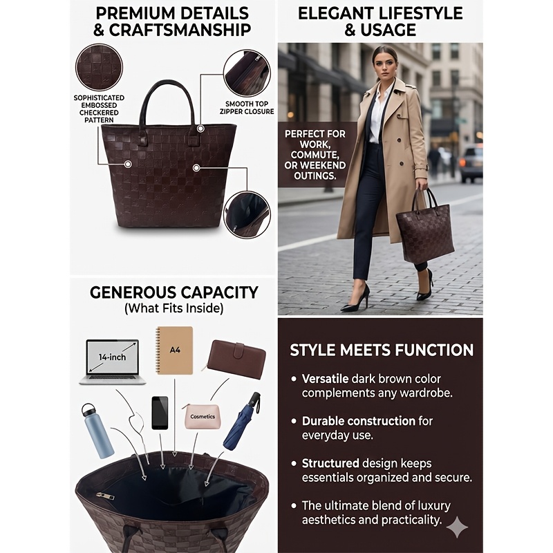 Sac fourre-tout matelassé marr - Luxury Bag Collection avis et prix
